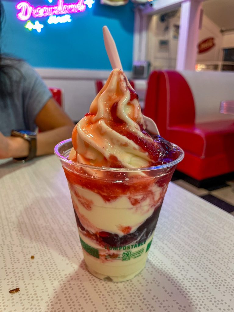 Berry blast ice cream parfait dessert from Dreamland Diner
